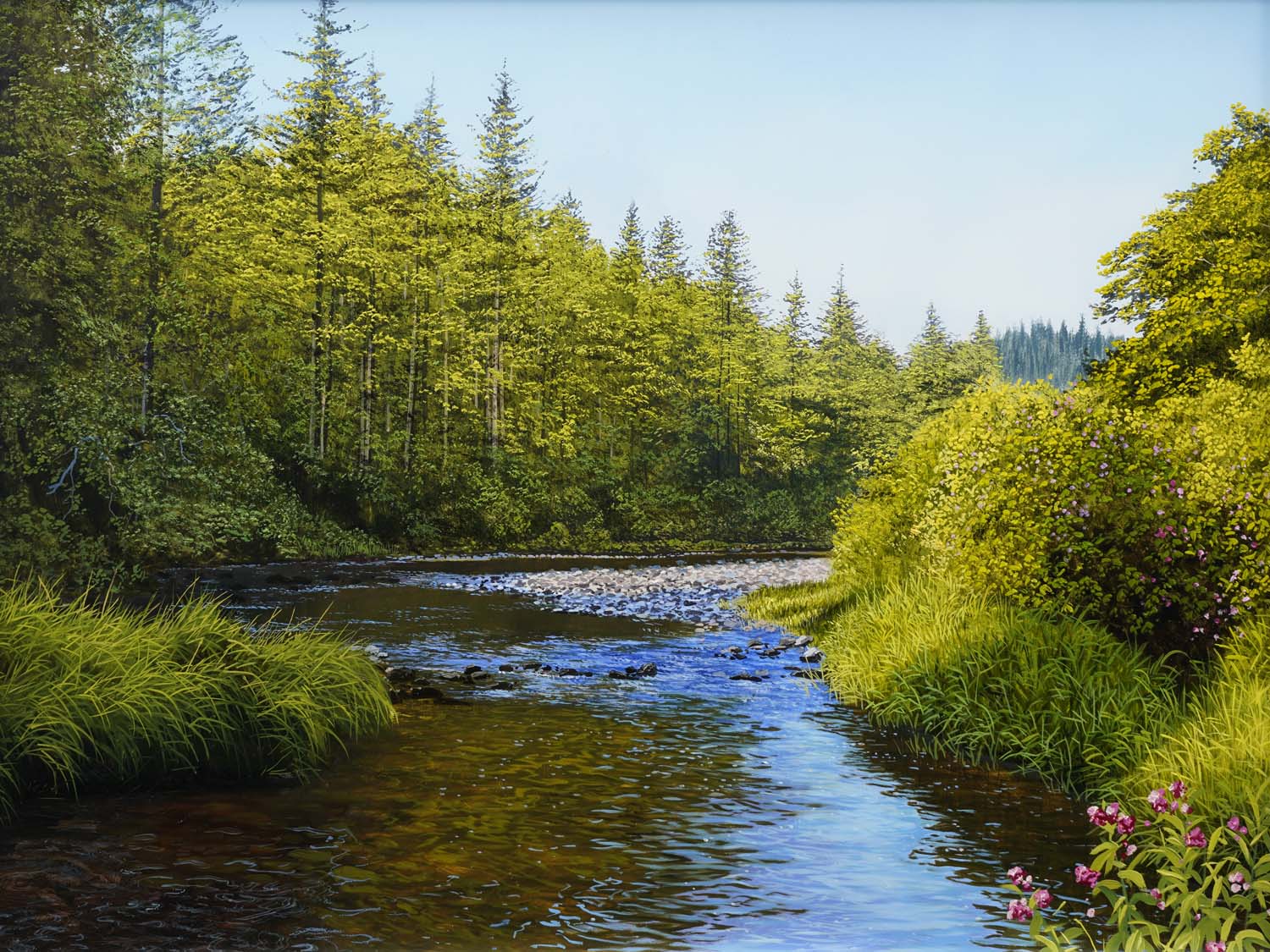 "Running River" Original Oil Painting