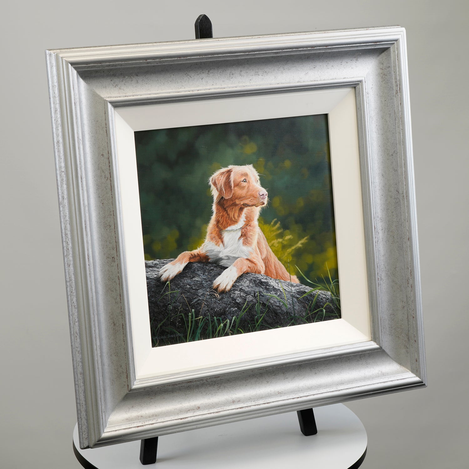"Dog on a Log" Original Oil Painting