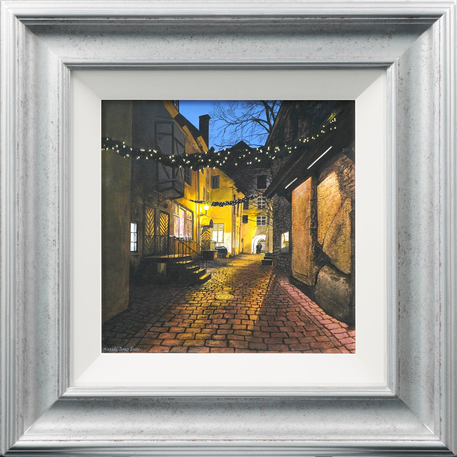 "Night in Town" Original Oil Painting