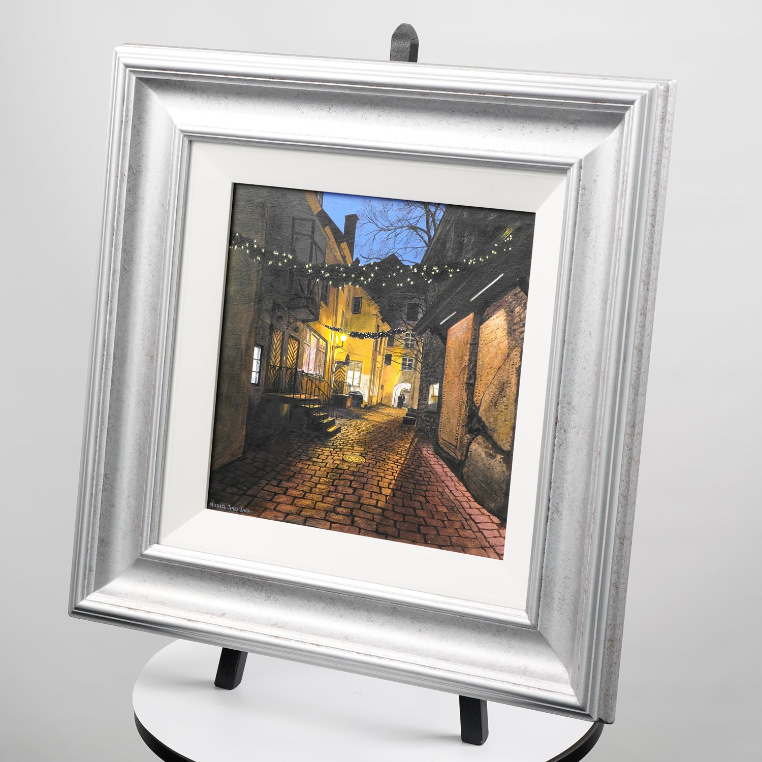 "Night in Town" Original Oil Painting