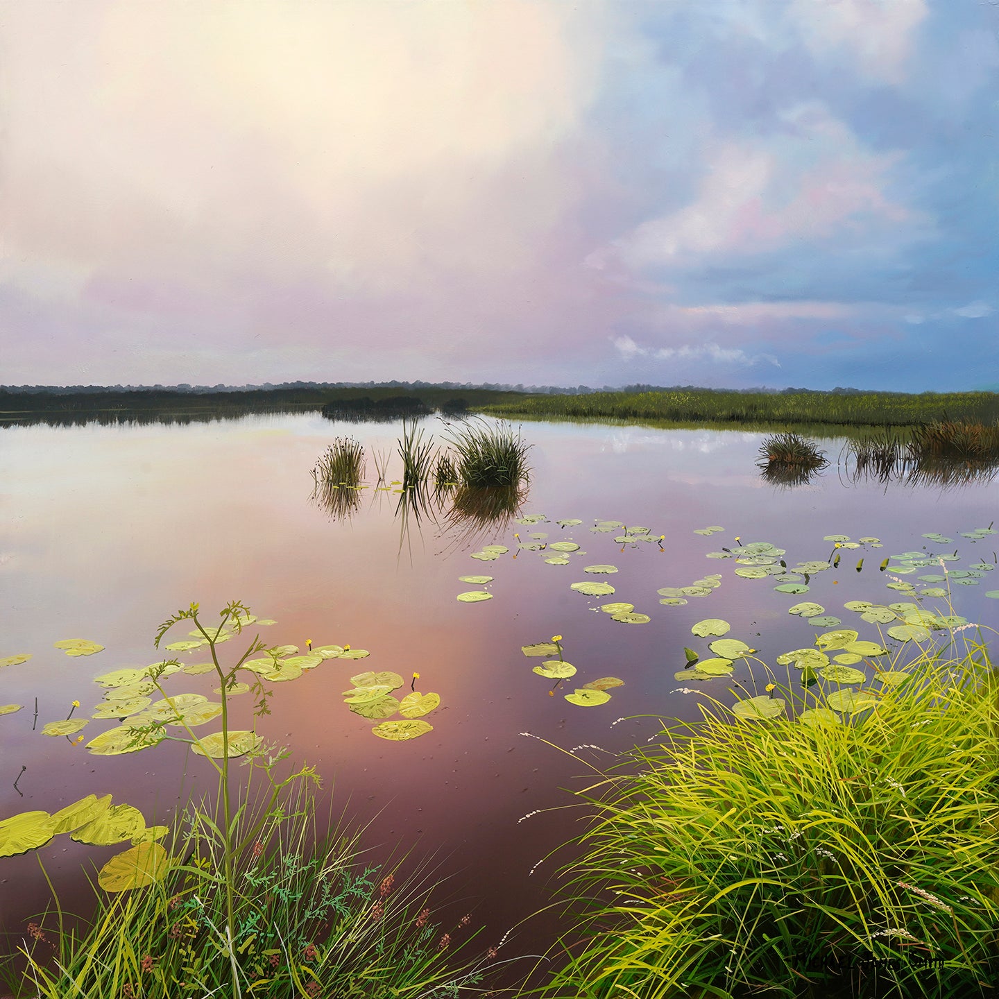 "Stormy Lake" Original Oil Painting