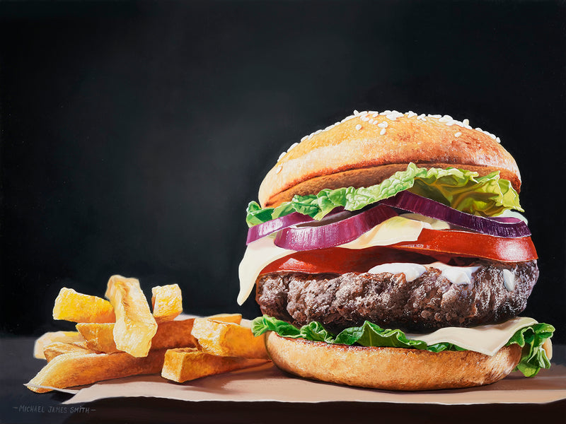 "The Burger"  Original Oil Painting