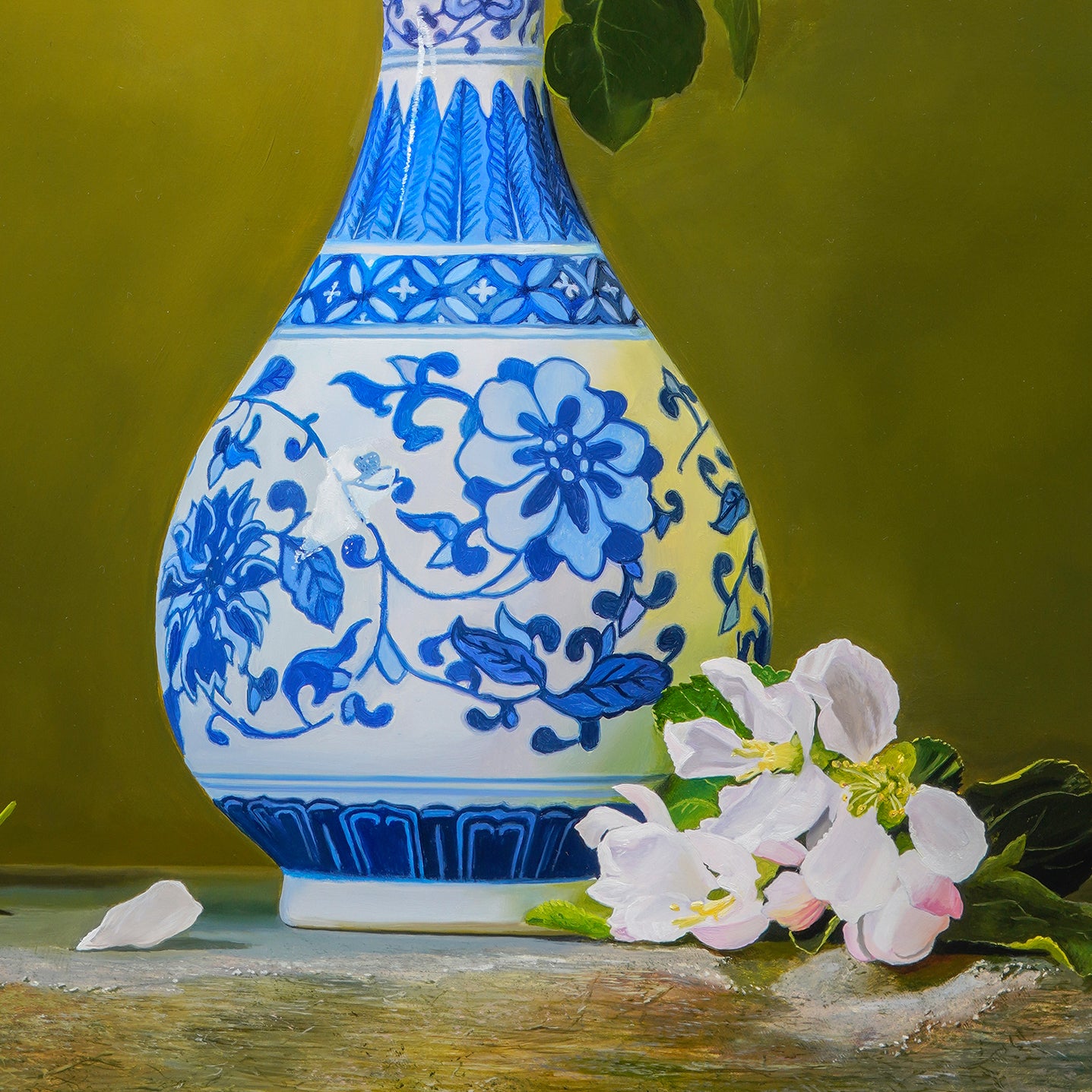 "Vase with Apple Blossom"  Original Oil Painting